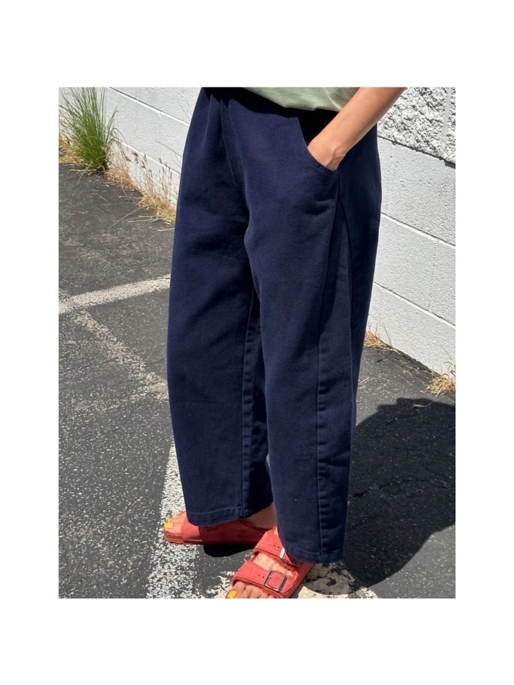 Le Bon Shoppe Arc Pants Barrel Lantern Balloon Cotton Curved pull on M casual